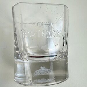 Set of 2 Patron Tequila Agave Bee Logo Lowball Rocks Heavy Glass Square 10 Oz